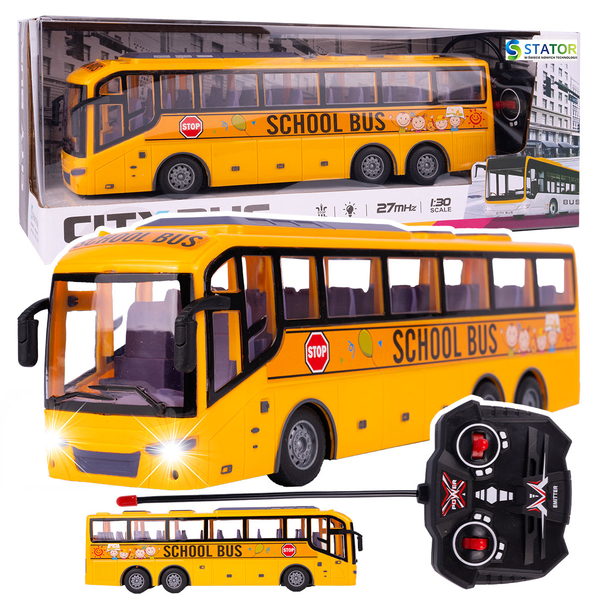Zdalnie Sterowany Autobus Szkolny – Autokar RC na Pilota z Lampkami LED ...