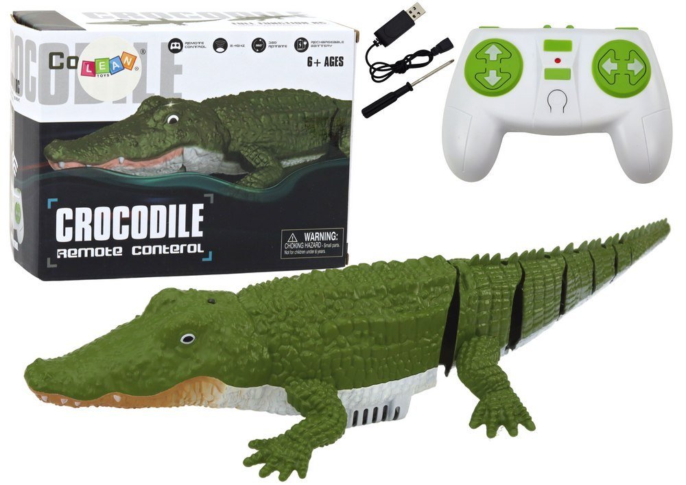 Фото - Машинка LEAN Toys Zdalnie Sterowany Krokodyl Wodny Pływający Do Wody Na Pilot 
