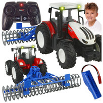 Zdalnie Sterowany Traktor Ciągnik z Wałem Rolniczym - Model RC 1:24 LED Z825