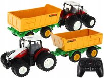 Zdalnie Sterowany TRAKTOR Z PRZYCZEPĄ R/C Na Radio Farma Skala 1:24