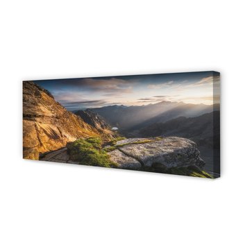 Zdjęcie na płótnie dekor TULUP Góry wschód słońca, 125x50 cm - Tulup