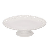 Zdobiona Patera Do Ciasta 26 Cm Valentino La Porcellana Bianca