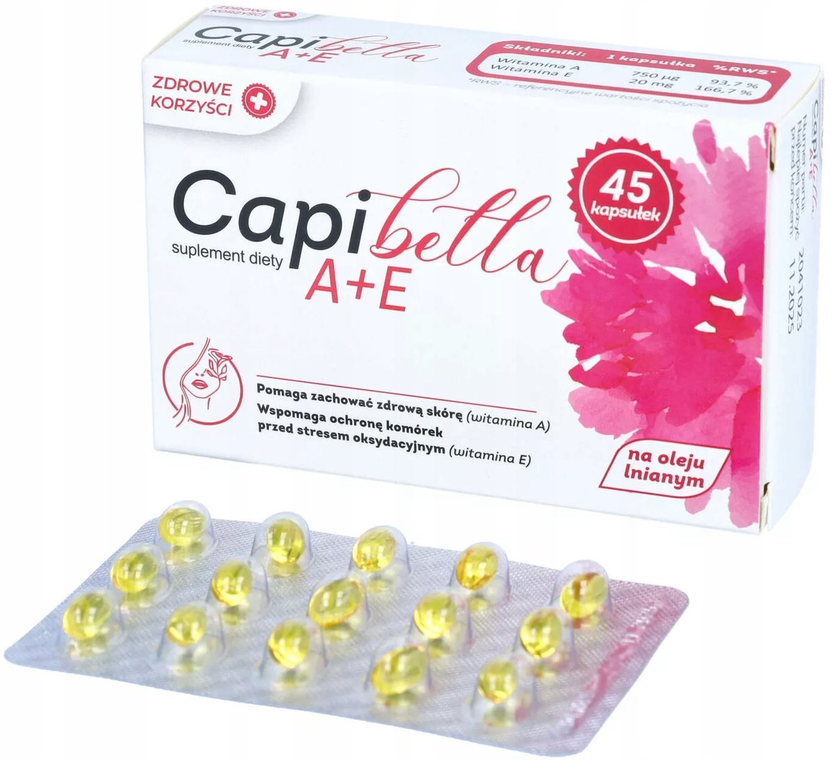 Zdrowe Korzyści Capibella A+E witamina A+E 45 kapsułek | Sklep EMPIK.COM