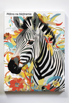 Zebra, dzikie zwierzęta, malowanie po numerach - Akrylowo