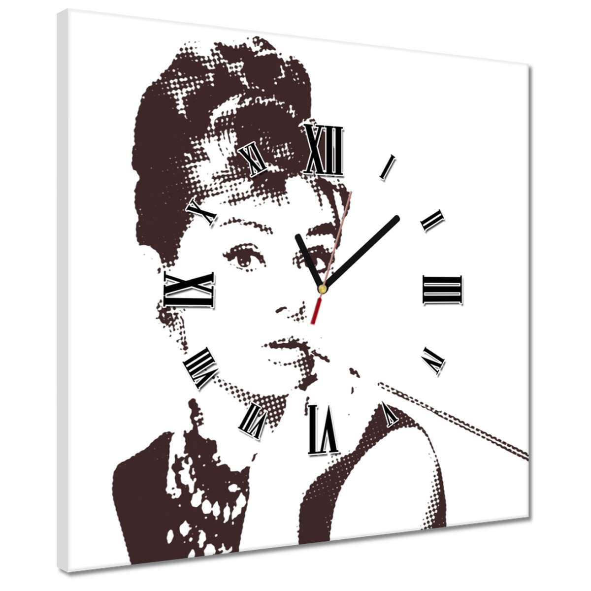Plaque Murale Bois Toile Audrey Hepburn 40x60 Cm - Décoration Salon