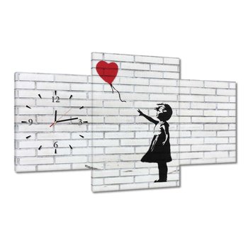 Zegar Banksy Dziewczynka balon, 100x60cm - ZeSmakiem
