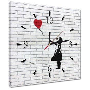 Zegar Banksy Dziewczynka balon, 30x30cm - ZeSmakiem