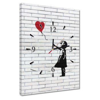 Zegar Banksy Dziewczynka balon, 30x40cm - ZeSmakiem