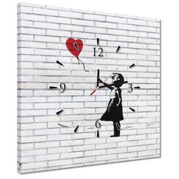 Zegar Banksy Dziewczynka balon, 40x40cm - ZeSmakiem