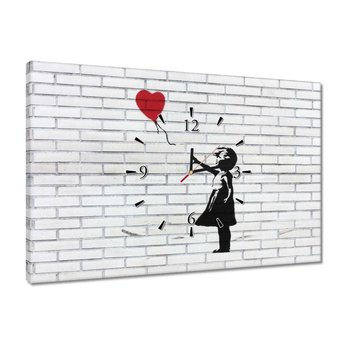 Zegar Banksy Dziewczynka balon, 60x40cm - ZeSmakiem