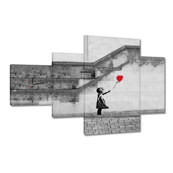 Zegar Banksy Dziewczynka Hope, 130x80cm - ZeSmakiem