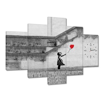 Zegar Banksy Dziewczynka Hope, 150x105cm - ZeSmakiem