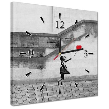 Zegar Banksy Dziewczynka Hope, 30x30cm - ZeSmakiem