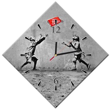 Zegar Banksy No Ball Games, 42x42cm - ZeSmakiem