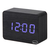 Zegar Budzik Drewniany Led Elektroniczny Cyfrowy Stojący - Termometr + Data