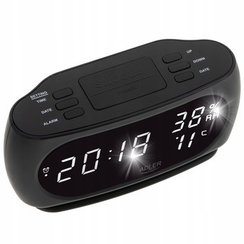 ZEGAR BUDZIK POMIAR TEMPERATURY WILGOTNOŚCI AD1186 - inna (Inny)