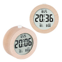 Zegar cyfrowy budzik stojący drewniany elektroniczny alarm temperatura data Epsence
