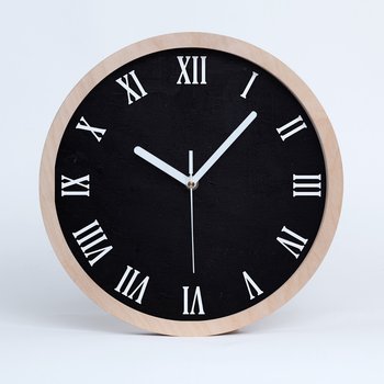 Zegar drewniany okrągły czarna tablica fi 30 cm, Tulup - Tulup