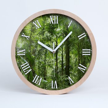 Zegar drewniany okrągły las tropikalny fi 30 cm, Tulup - Tulup