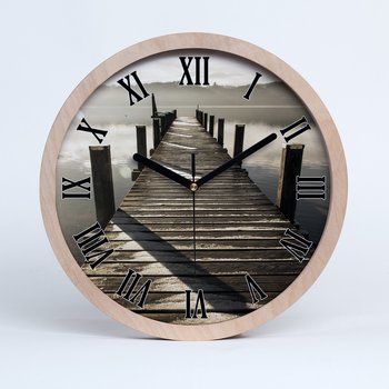 Zegar drewniany rzymski drewniane molo fi 30 cm, Tulup - Tulup