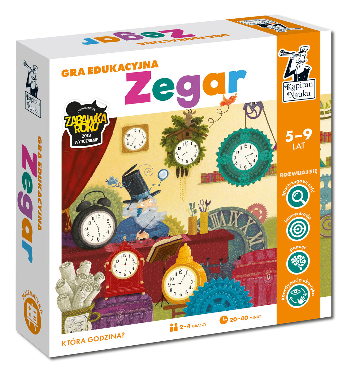Zegar, gra edukacyjna, Kapitan Nauka