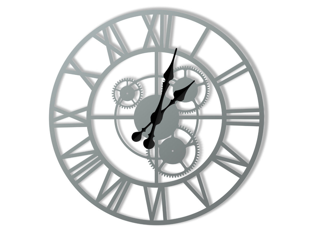 Фото - Настінний годинник LOFT Zegar metalowy  z trybami 40 cm srebrny 