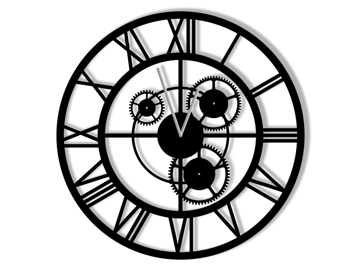Фото - Настінний годинник LOFT Zegar metalowy  z trybami 50 cm czarny matowy 