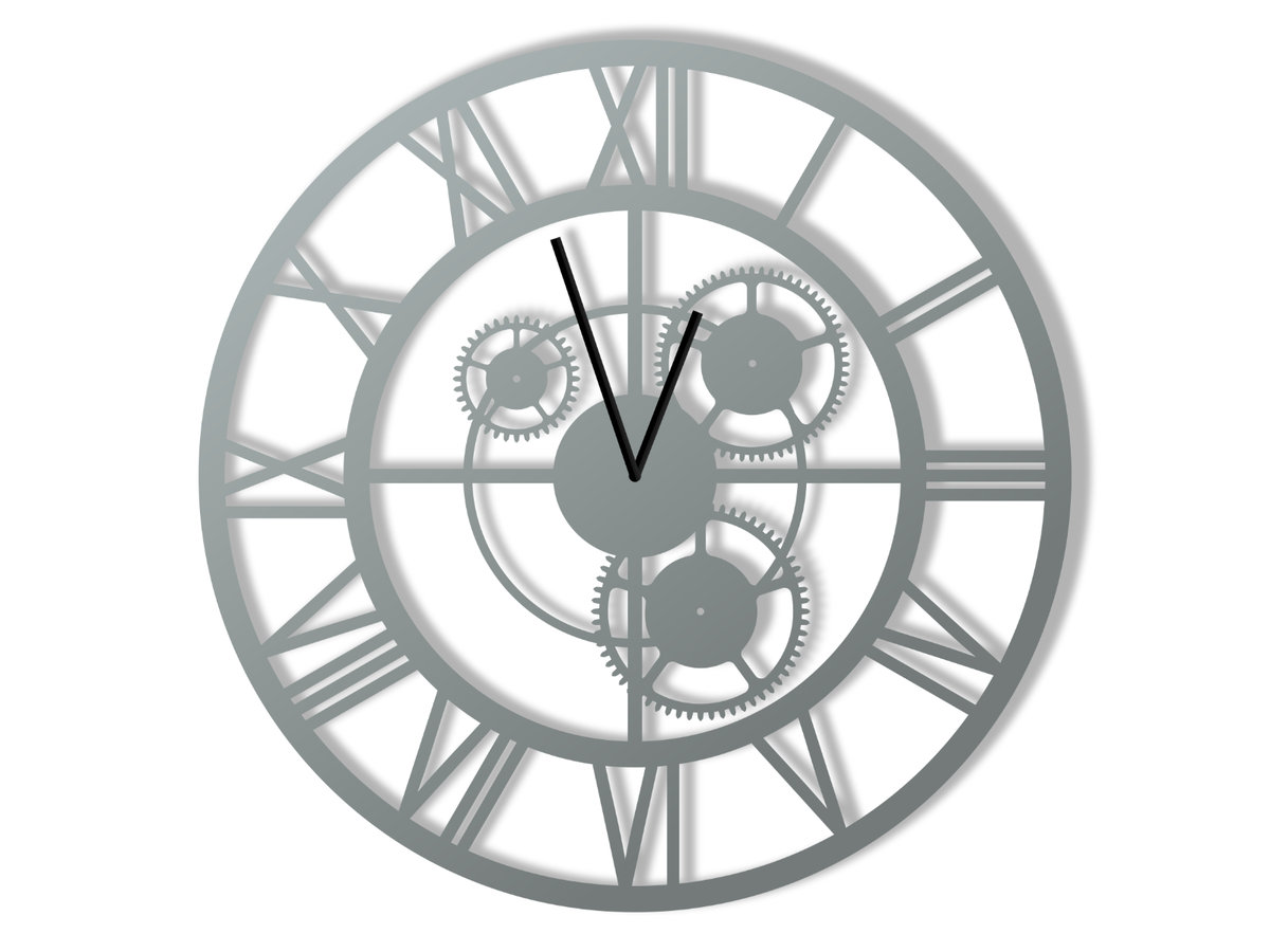 Фото - Настінний годинник LOFT Zegar metalowy  z trybami 50 cm srebrny 