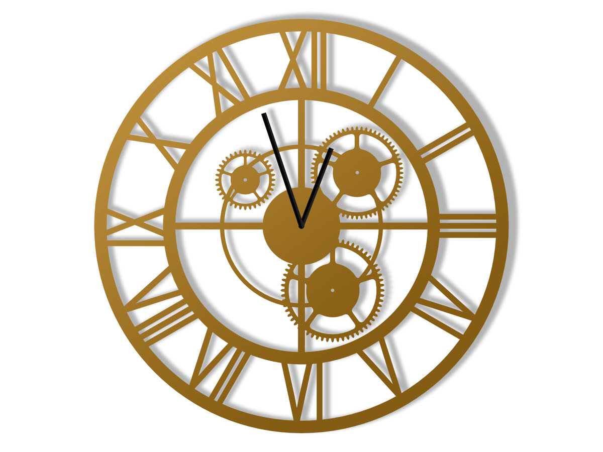 Фото - Настінний годинник LOFT Zegar metalowy  z trybami 50 cm złoty 