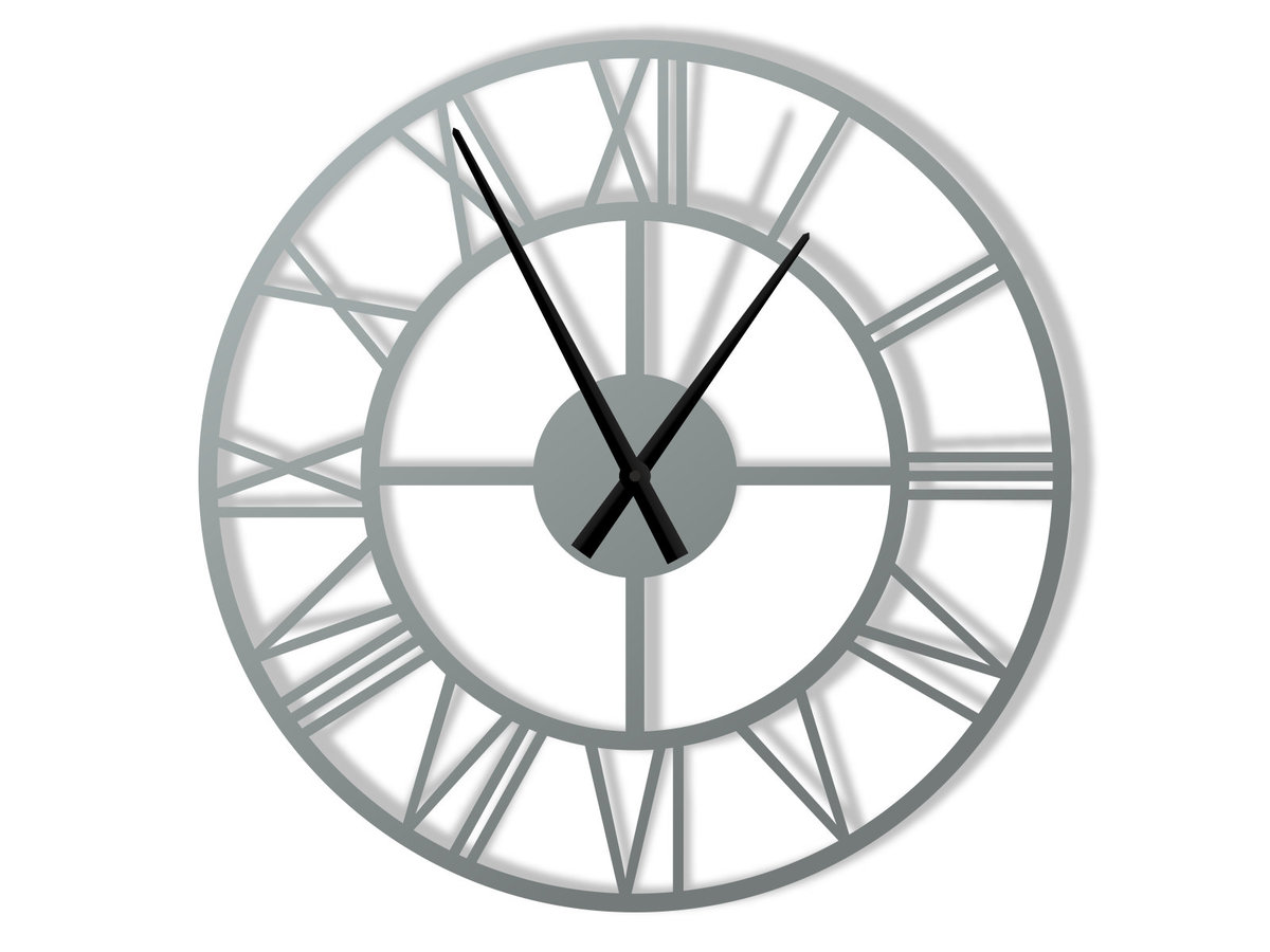 Фото - Настінний годинник Roma Zegar metalowy  loft 70 cm srebrny 