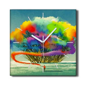 Zegar na płótnie na ramie nowoczesny 30x30 Drzewo, Coloray - Coloray