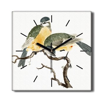 Zegar na płótnie Zwierzęta ptaki sikorki 30x30 cm, Coloray - Coloray