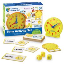 Zegar nauka czas zestaw dydaktyczny z kartami i kostkami Learning Resources