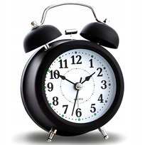 ZEGAR RETRO BUDZIK KLASYCZNY ALARM ZEGAREK Z KOWADEŁKIEM METALOWY GŁOŚNY retoo