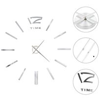 Zegar ścienny 3D DIY - srebrny, średnica 100cm, lś / AAALOE