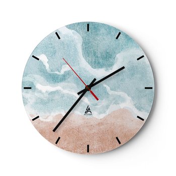 Zegar ścienny - Abstrakcja obłoczna - 40x40cm - Plaża Pejzaż Morze - Okrągły zegar ścienny - Nowoczeny Stylowy Zegar do salonu do kuchni - Cichy i Modny zegar - ARTTOR