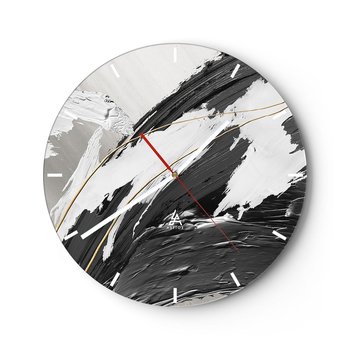 Zegar ścienny - Abstrakcja z rozmachem - 40x40cm - Art Deco Farba Sztuka - Okrągły zegar ścienny - Nowoczeny Stylowy Zegar do salonu do kuchni - Cichy i Modny zegar - ARTTOR