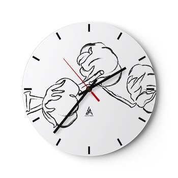 Zegar ścienny - Bawełniany puch - 40x40cm - Bawełna Minimalizm Kontur - Okrągły zegar ścienny - Nowoczeny Stylowy Zegar do salonu do kuchni - Cichy i Modny zegar - ARTTOR