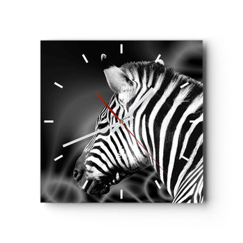 Zegar ścienny - Białe jest białe, a czarne jest czarne - 40x40cm - Zebra Czarno-Biały Zwierzęta - Kwadratowy zegar ścienny - Nowoczeny Stylowy Zegar do salonu do kuchni - Cichy i Modny zegar - ARTTOR