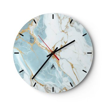 Zegar ścienny - Bogactwo kamienia - 40x40cm - Art Deco Glamour Marmur - Okrągły zegar ścienny - Nowoczeny Stylowy Zegar do salonu do kuchni - Cichy i Modny zegar - ARTTOR