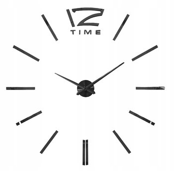 Zegar ścienny czarny 3D przylewany na ścianę 50-90 cm - Inny producent