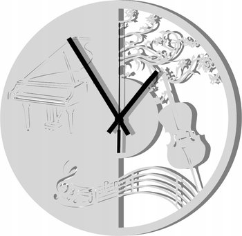 Zegar Ścienny Dekoracyjny Fortepian Muzyczny Loft 45 cm - DrewnianyDecor
