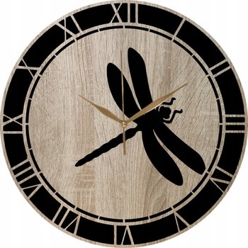 Zegar Ścienny Dekoracyjny Loft Ważka 35 cm - DrewnianyDecor