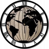 Zegar Ścienny Dekoracyjny z Mapą Świata Globus 35 cm