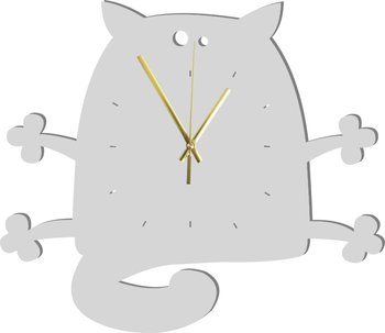 Zegar Ścienny Dekoracyjny z Zabawnym Kotkiem 45 cm - DrewnianyDecor