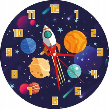 Zegar Ścienny Dla Dzieci Kosmos Planety Prezent - Plexido