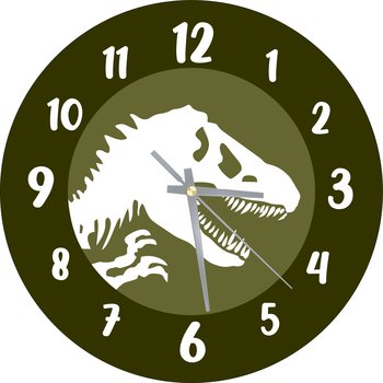 Zegar Ścienny Dla Dzieci Park Jurajski T-Rex 30 Cm - Plexido