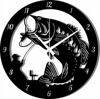 Zegar Ścienny dla Wędkarza Złowiona Ryba Rybka 45 cm
