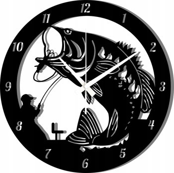 Zegar Ścienny dla Wędkarza Złowiona Ryba Rybka 45 cm - DrewnianyDecor