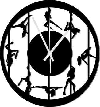 Zegar Ścienny do Klubu Pole Dance Taniec 45 cm - DrewnianyDecor